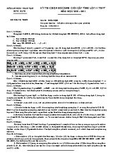 Đề thi chọn học sinh giỏi cấp tỉnh lớp 11 THPT năm học 2010  2011 môn Hóa học